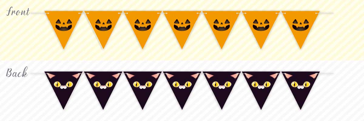 ハロウィンフラッグガーランドフェイスその2通し方例